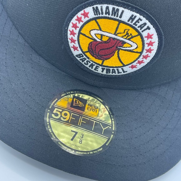 Miami Heat NBA New Era Cap Size 7 3/8 NWT Black - Picture 9 of 9